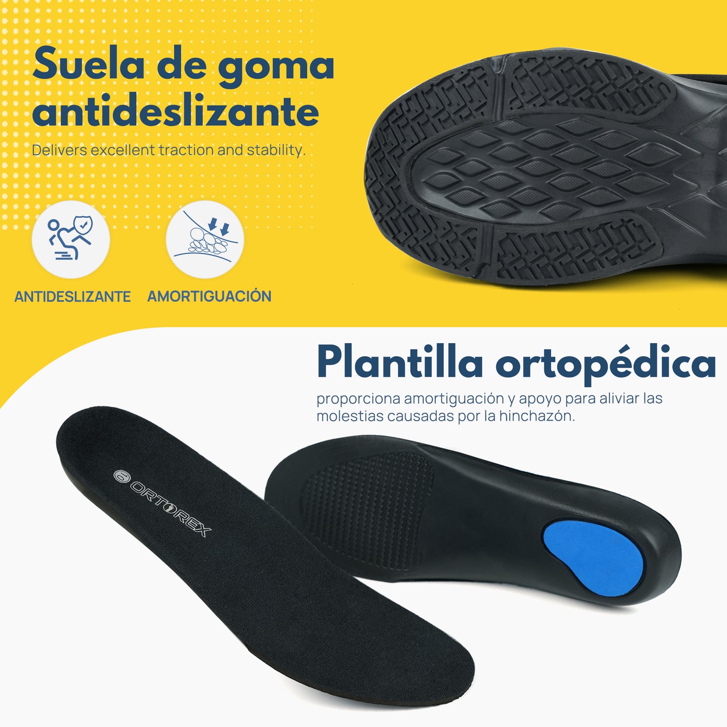 JABASIC Men Diabetic Walking Shoes Edema Shoes for Swollen Feet Arch Support Orthopedic Sneakers