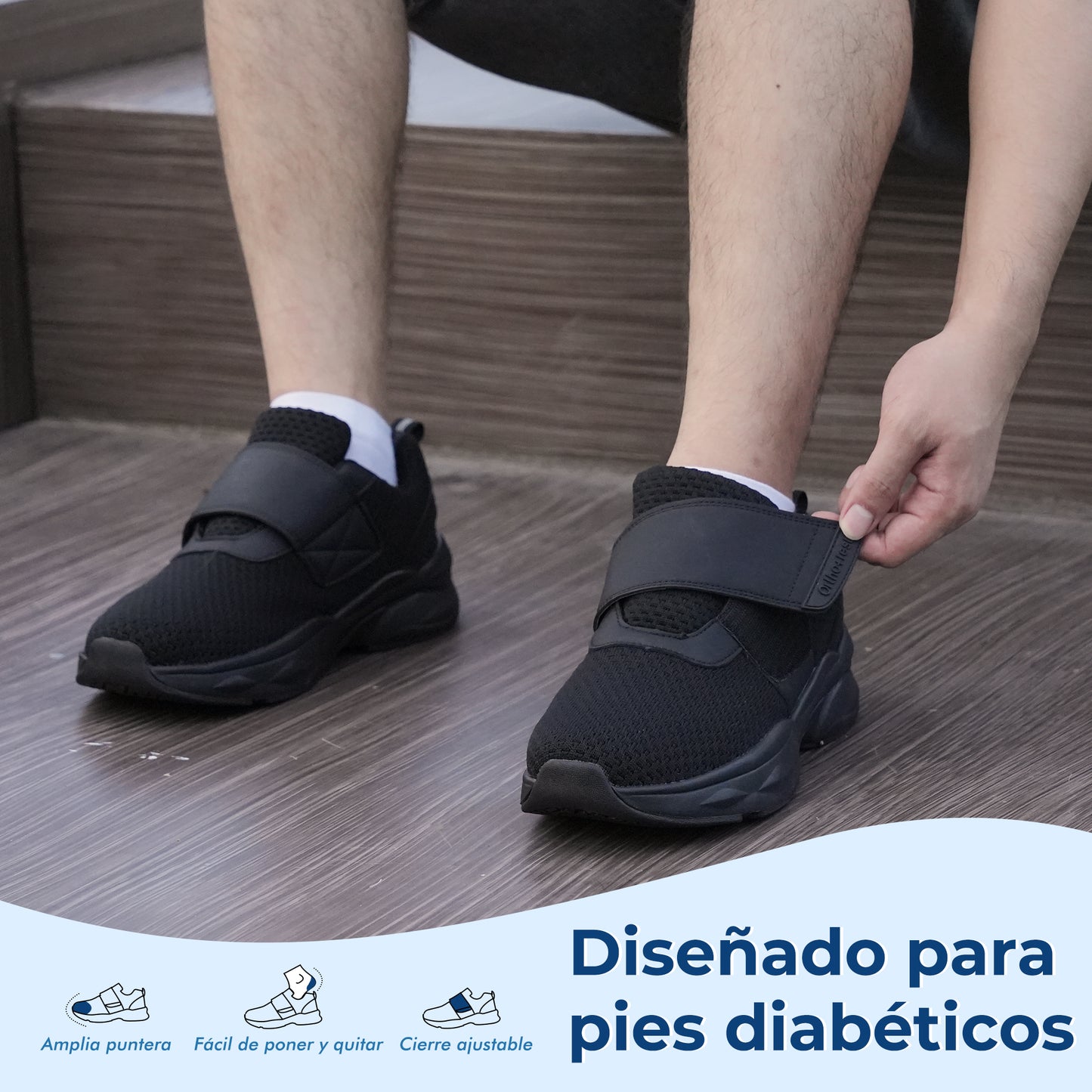 JABASIC Men Diabetic Walking Shoes Edema Shoes for Swollen Feet Arch Support Orthopedic Sneakers