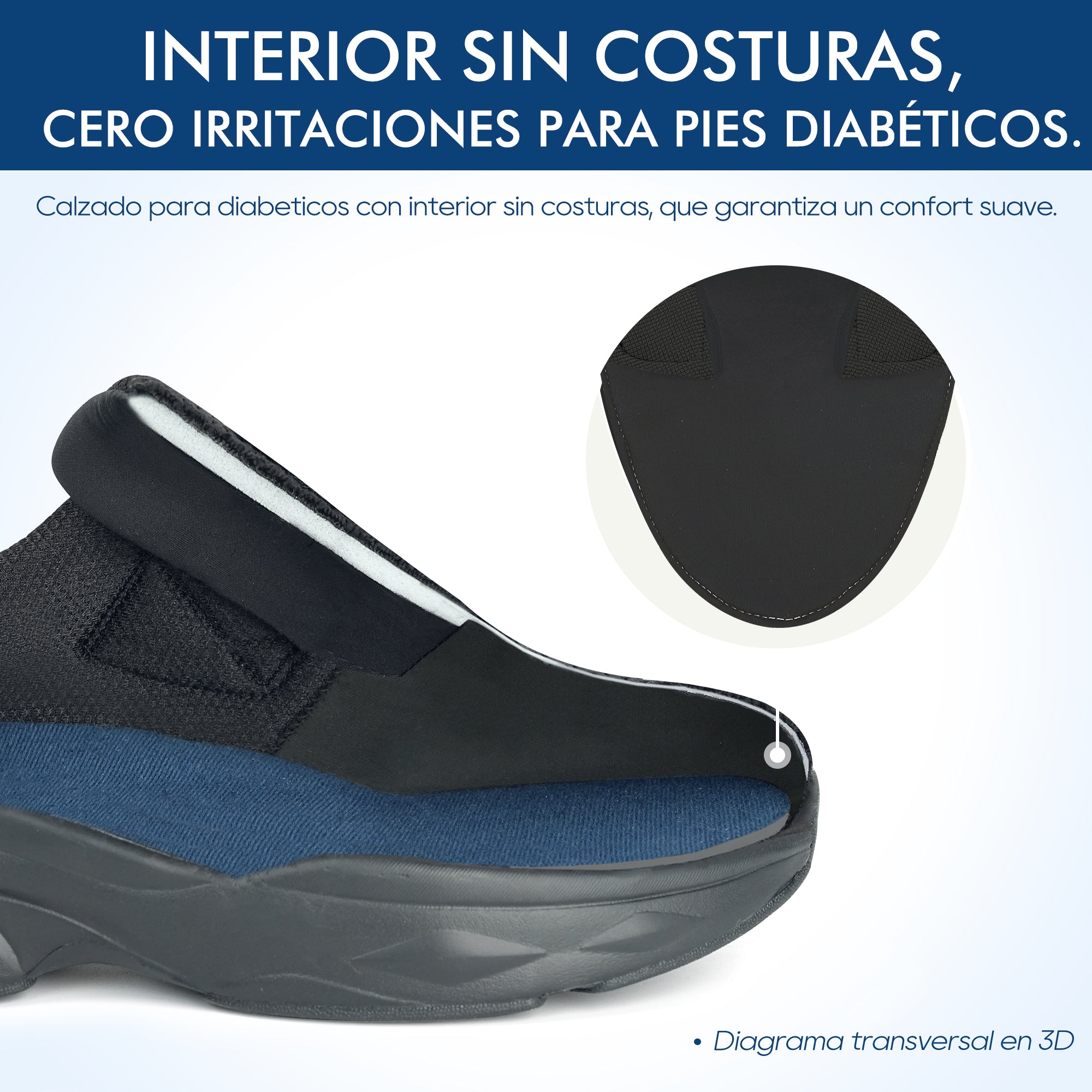 JABASIC Men Diabetic Walking Shoes Edema Shoes for Swollen Feet Arch Support Orthopedic Sneakers