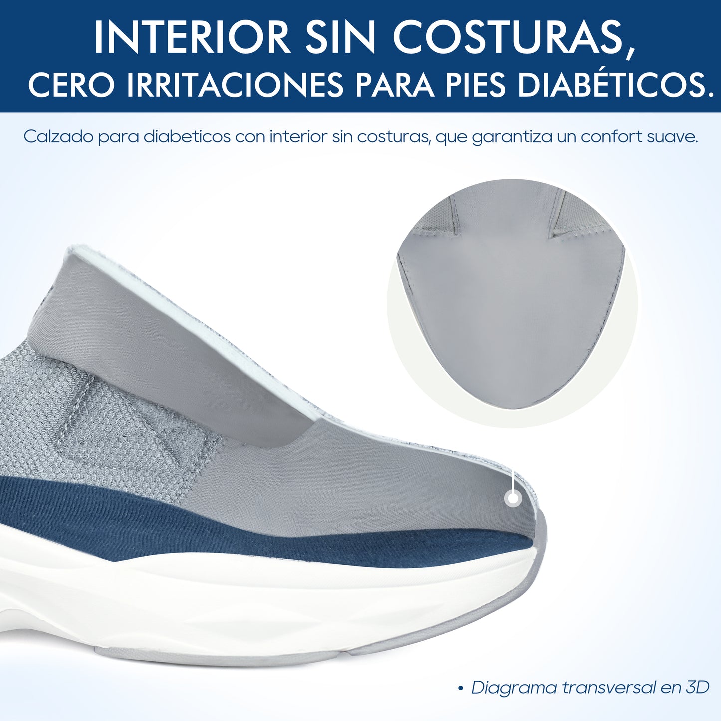 JABASIC Men Diabetic Walking Shoes Edema Shoes for Swollen Feet Arch Support Orthopedic Sneakers