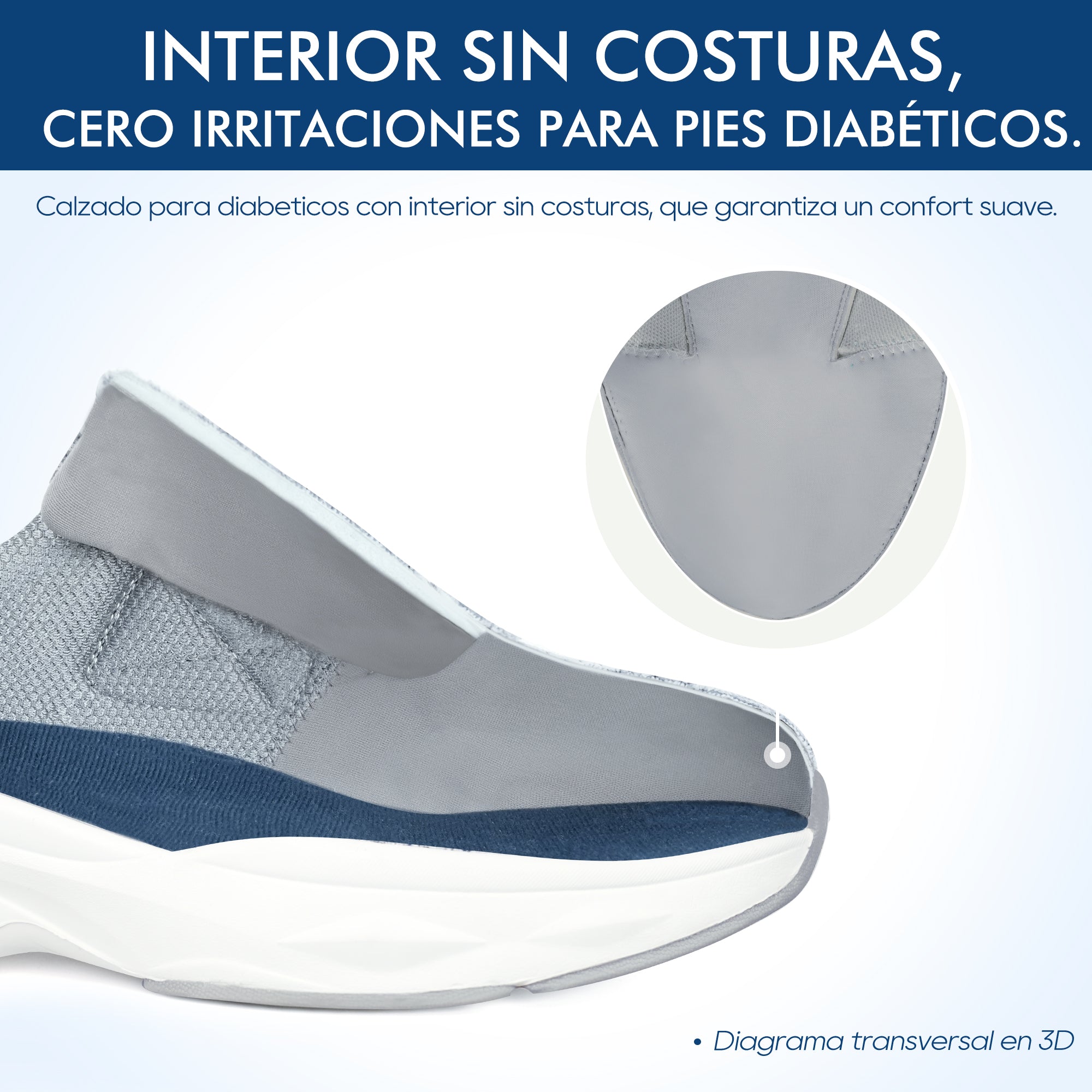 JABASIC Men Diabetic Walking Shoes Edema Shoes for Swollen Feet Arch Support Orthopedic Sneakers