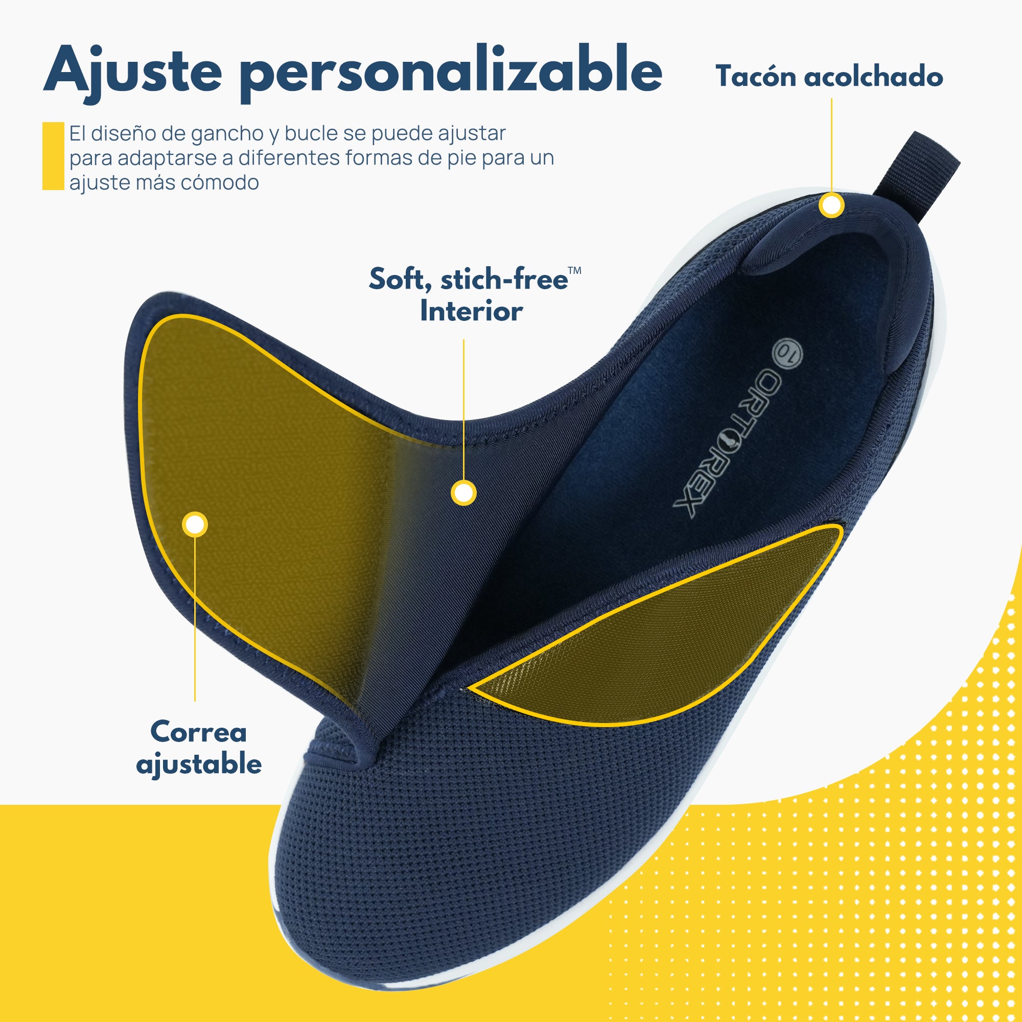 JABASIC Men Diabetic Walking Shoes Edema Shoes for Swollen Feet Arch Support Orthopedic Sneakers