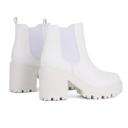 Women Fashion Chelsea Boots Platform Classic Ankle Booties