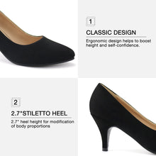 Load image into Gallery viewer, JABASIC Women Low Heel Dress Pump Shoes Pointed Toe Office Shoes
