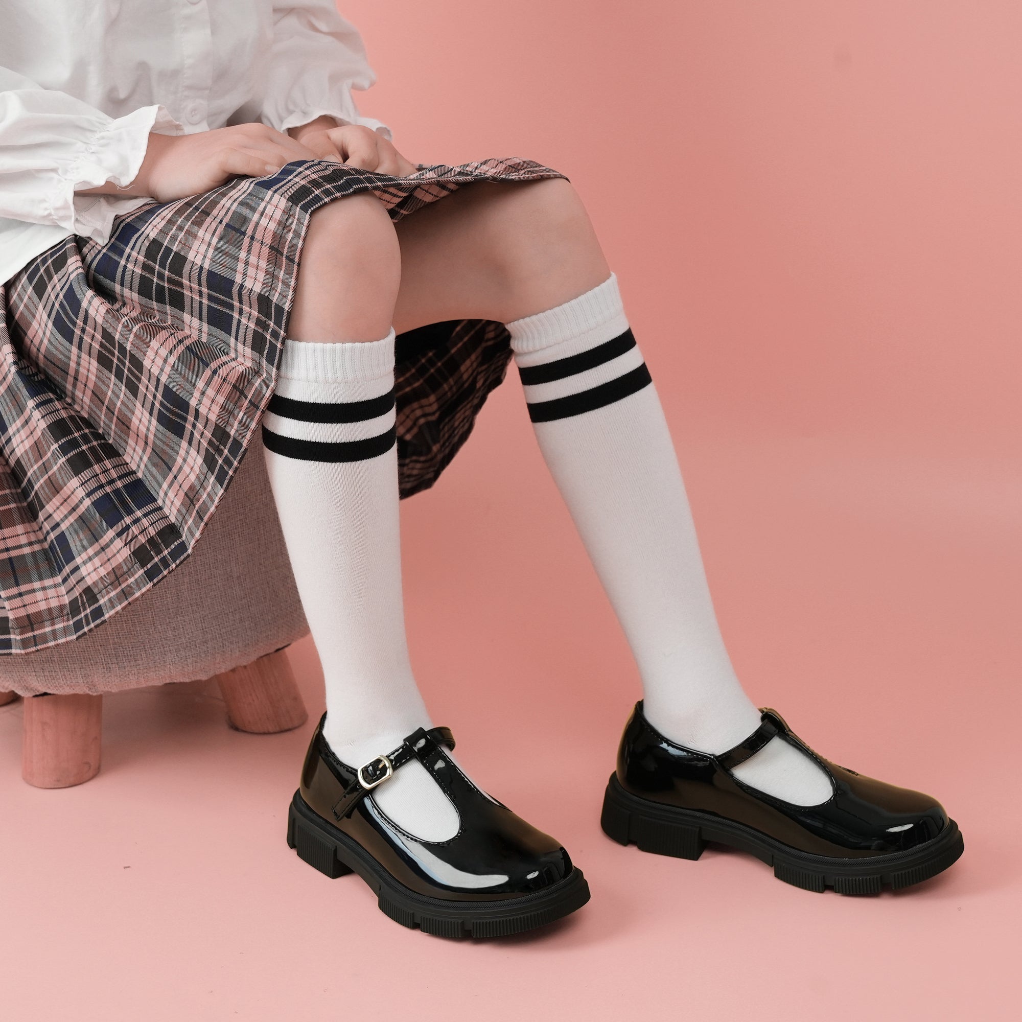 【BAON】Dichu Strap Mary Jane Flat Girls T-Strap Mary Jane Flats – jabasicshoes