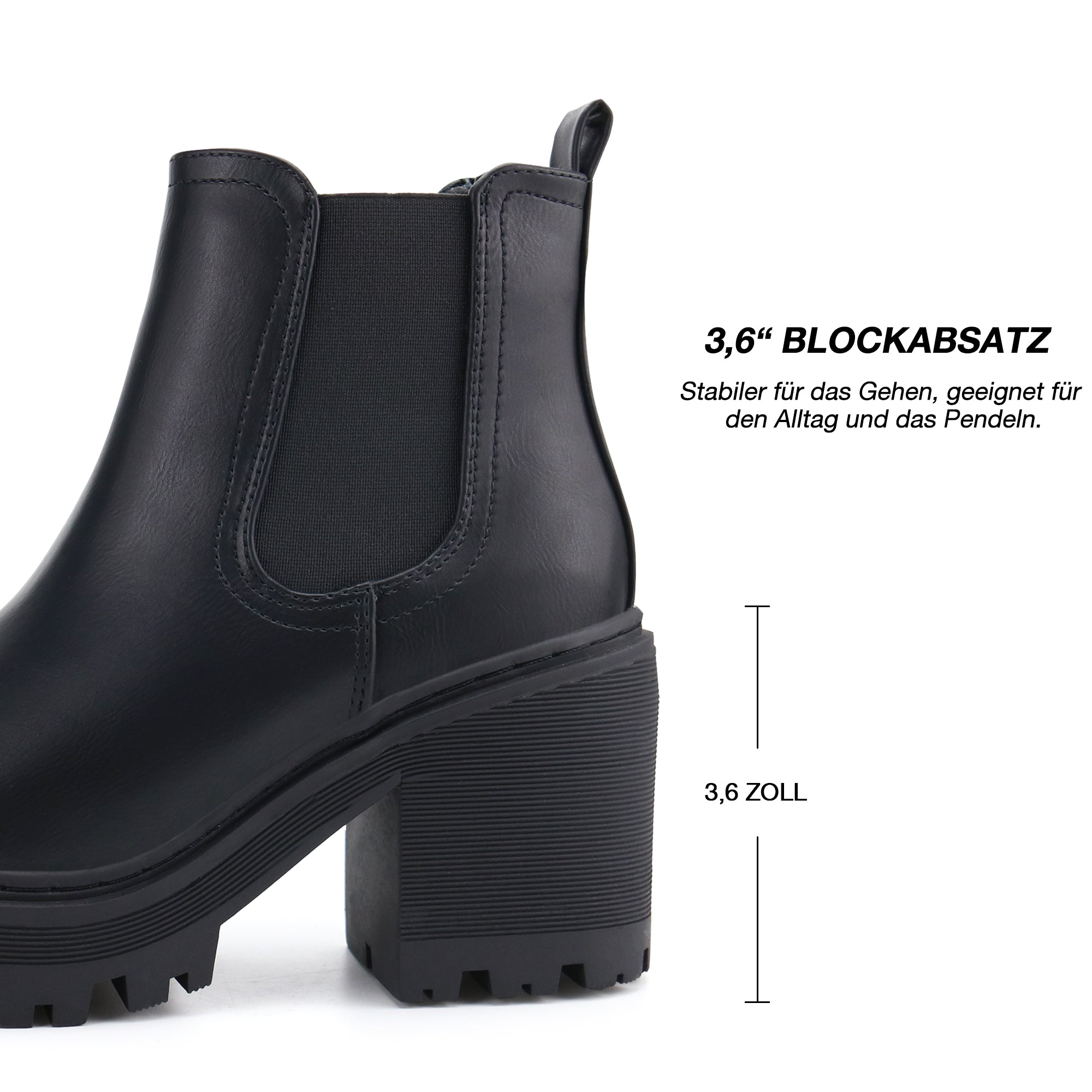 Women Fashion Chelsea Boots Platform Classic Ankle Booties