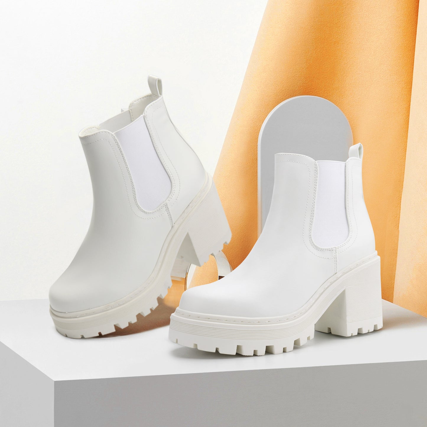 Women Fashion Chelsea Boots Platform Classic Ankle Booties