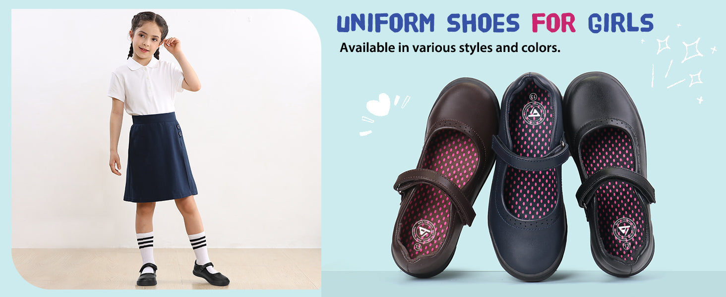 Girls Mary Jane Flats School Dress Shoes – jabasicshoes