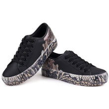 Load image into Gallery viewer, JABASIC Women Fashion Sneakers Floral Print Lace-up Casual Walking Shoes
