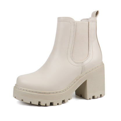 Women Fashion Chelsea Boots Platform Classic Ankle Booties