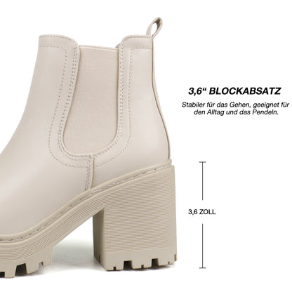 Women Fashion Chelsea Boots Platform Classic Ankle Booties