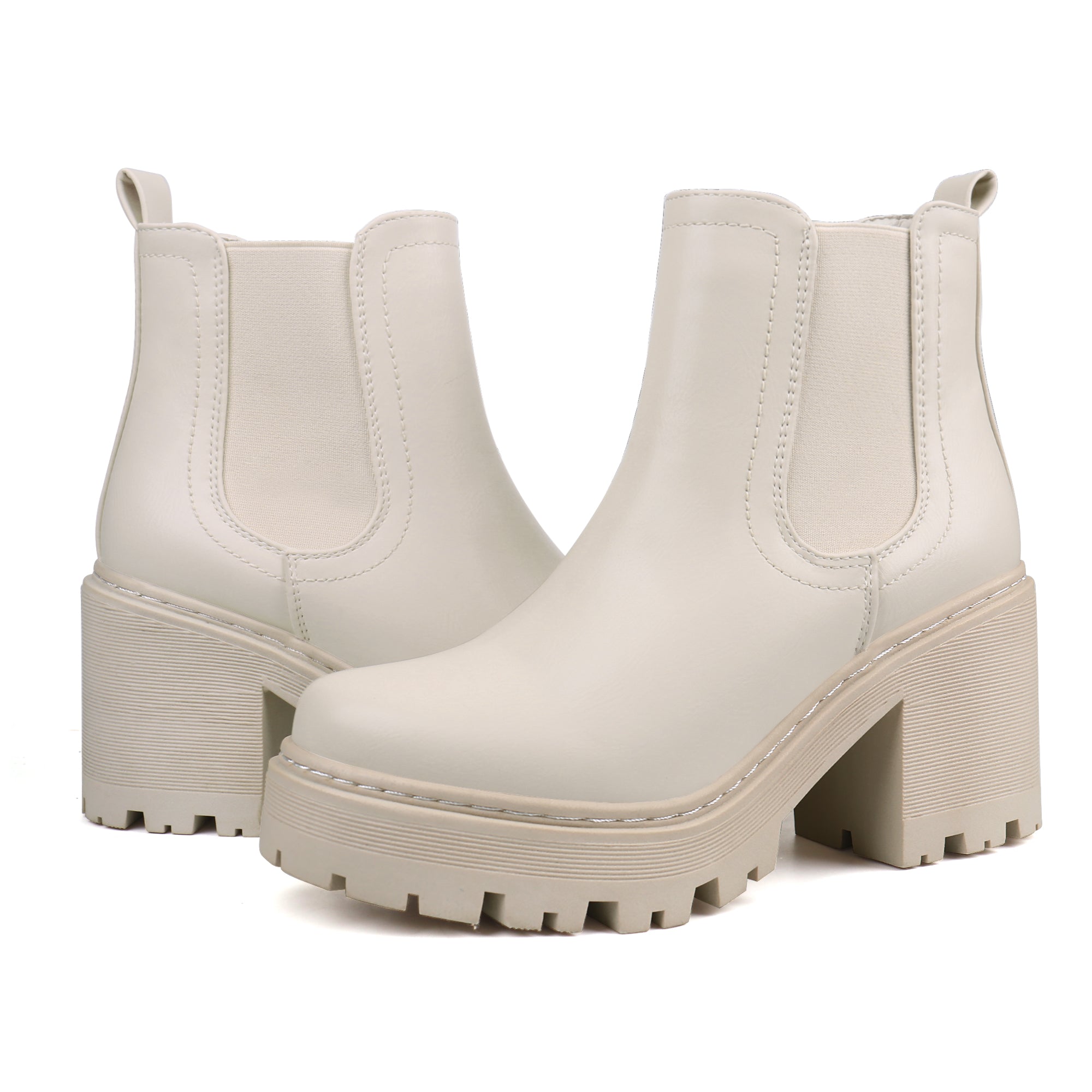 Women Fashion Chelsea Boots Platform Classic Ankle Booties