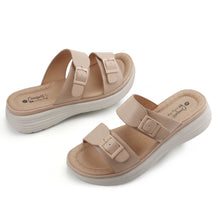 Load image into Gallery viewer, JABASIC Women Slide Sandals Comfortable Adjustable Double Buckle Platform Sandal
