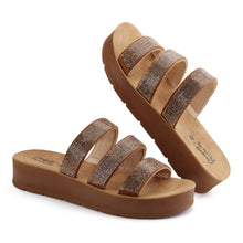 Load image into Gallery viewer, JABASIC Women Rhinestone Slide Sandals Slip on Strap Glitter Bling Sandals Casual Comfortable Sandals

