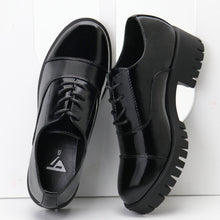 Load image into Gallery viewer, JABASIC Women Platform Oxford Shoes Mid Heel Lace-up Oxfords
