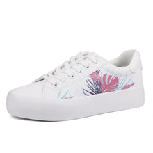 Load image into Gallery viewer, JABASIC Women Platform Sneakers Lace-up Floral Print Fashion Walking Shoes
