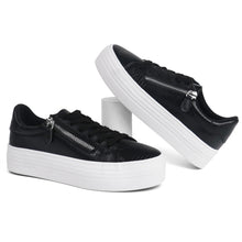 Load image into Gallery viewer, JABASIC Women Lace Up Platform Sneakers Casual Walking Shoes Low top Fashion Sneakers
