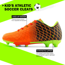Load image into Gallery viewer, JABASIC Kids Outdoor Soccer Cleats Athletic Firm Ground Football Shoes
