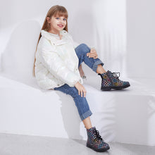 Load image into Gallery viewer, JABASIC Girls Boys Ankle Boots Lace-Up Waterproof Work Boots with Side Zipper

