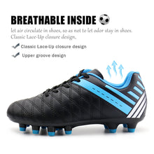 Load image into Gallery viewer, JABASIC Kids Athletic Soccer Cleats Boys Girls Outdoor Firm Ground Football Shoes
