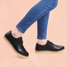 Load image into Gallery viewer, JABASIC Women Brogue Wingtip Oxfords Casual Lace-up Dress Oxford Shoes
