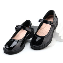 Load image into Gallery viewer, JABASIC Girls Black School Shoes Bow Oxford Mary Jane Flats

