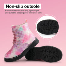 Load image into Gallery viewer, JABASIC Girls Boys Ankle Boots Lace-Up Waterproof Work Boots with Side Zipper
