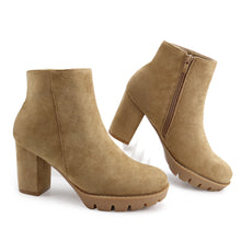 Load image into Gallery viewer, JABASIC Women High Heel Ankle Boots Chunky Platform Booties
